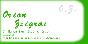 orion zsigrai business card